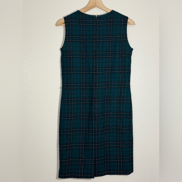 Rare Vintage 1950s–60s Pendleton Wool Green Plaid Jumper Dress Collector’s Piece - Picture 8 of 12